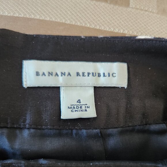 BANANA REPUBLIC WOMENS SKIRT SZ 4 BLACK AND PALE PINK LINEN AND VISCOSE A LINE - Picture 7 of 11